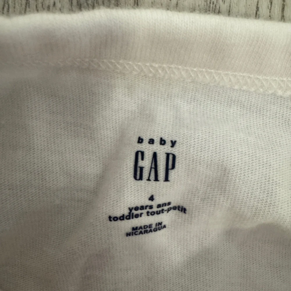 GAP White Long Sleeve Tee with Crayon Graphic